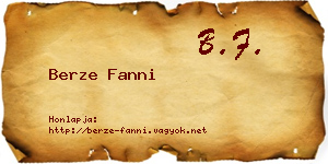 Berze Fanni névjegykártya