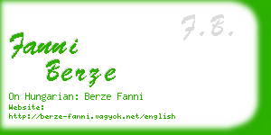 fanni berze business card